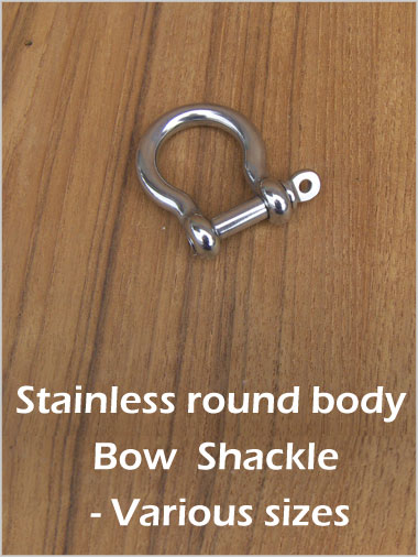 Stainless Round Body Bow Shackle - 6mm forged pin