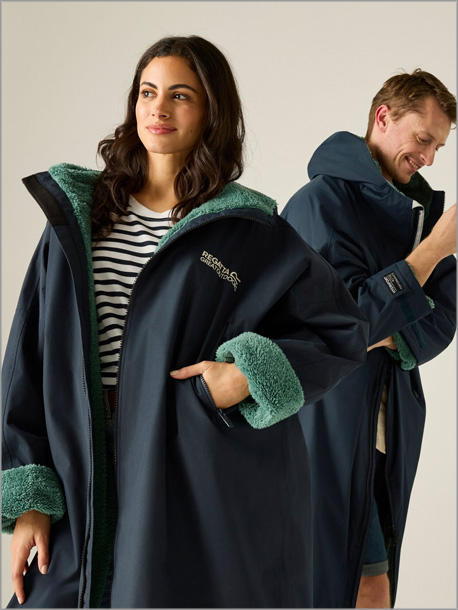 Adult Changing Robe - Navy/Ivy Moss