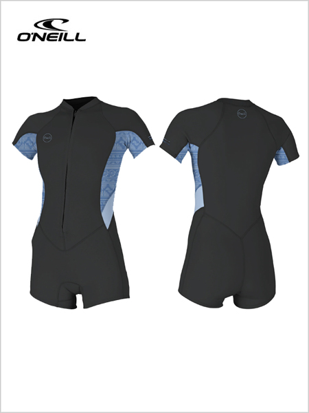 Bahia 2/1 Front Zip Spring wetsuit (Black / Chambry Blue)
