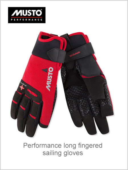 LONG finger Performance sailing gloves - red