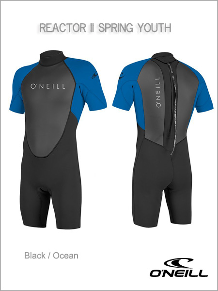 Youth - Reactor II Spring wetsuit (shorty) black / ocean